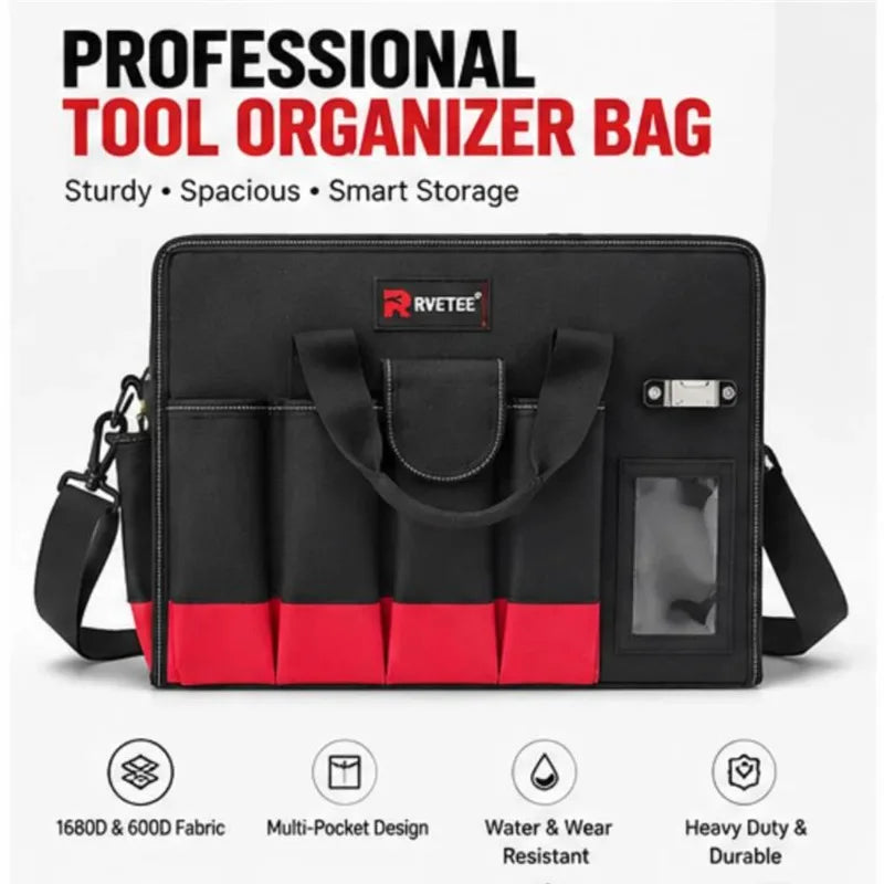 RveTee 34-Pocket Tool Tote Bag | 1680D Oxford, PE Base