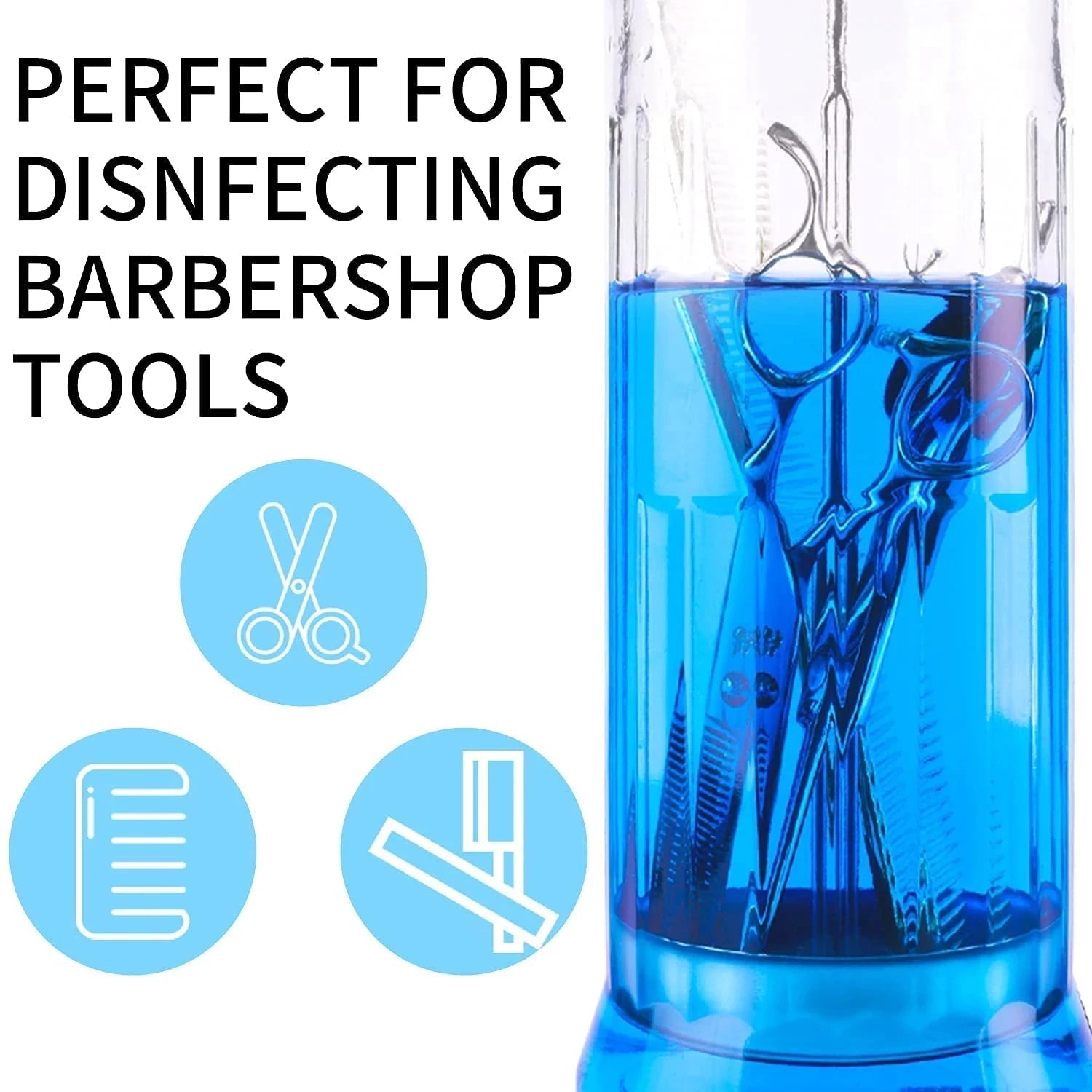 Barbershop Disinfection shears Comb Jar Salon Stainless Steel Sterilization Bottle Glass Filter Clean Barber Sterilization Tools Peaceful Pleasures Health and Wellness