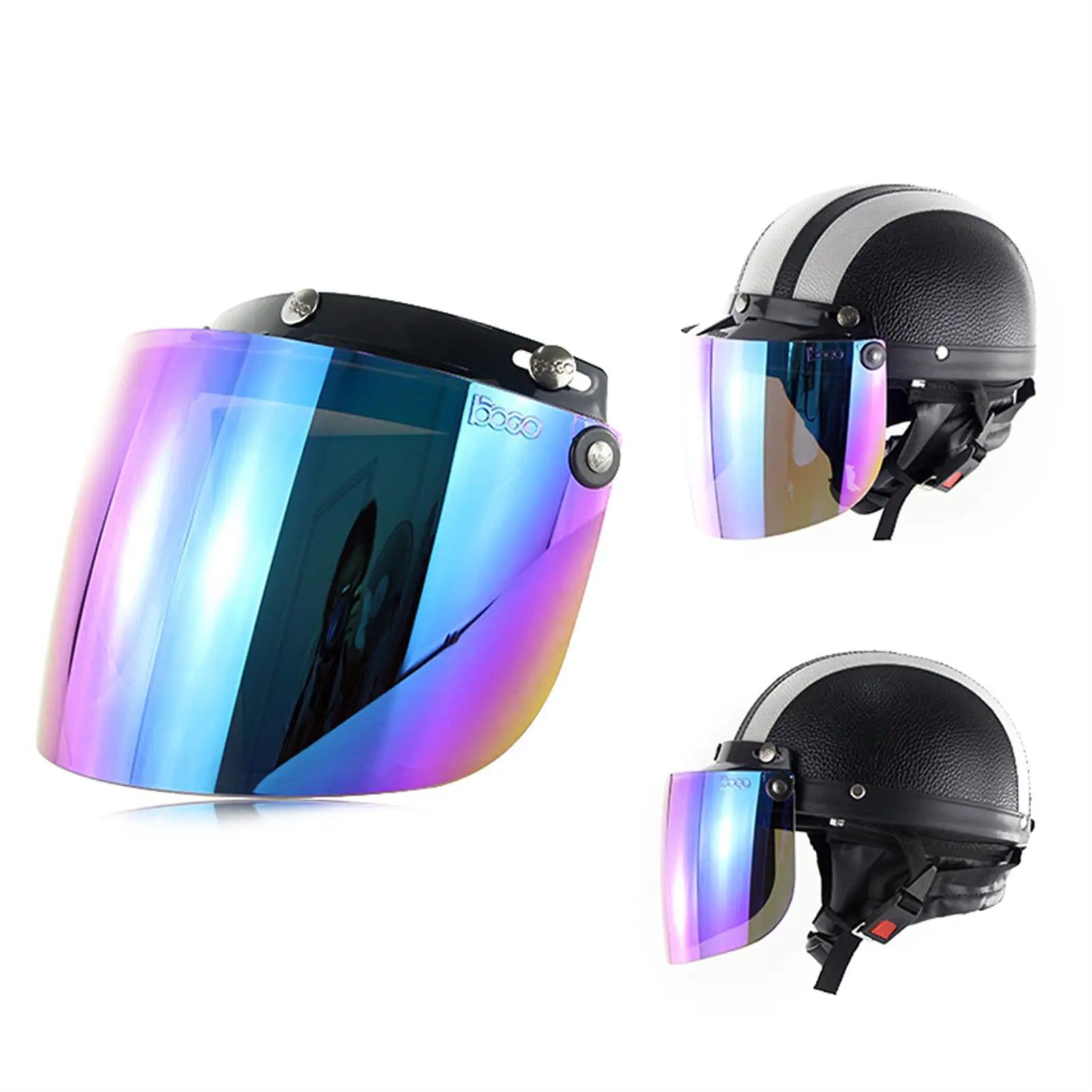 Motorcycle 3-Snap Visor Lens Shield Sturdy Anti Dizziness Motorcycle Helmet Visor Lens Gift for Friends Family Members Neighbors Peaceful Pleasures Health and Wellness