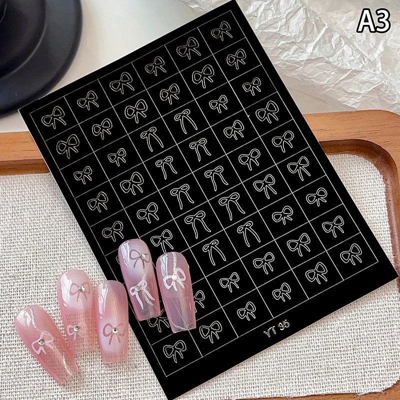 Airbrush Stencil For Nails Heart Bow Stars Pattern Hollow Nail Sticker Templates For French Manicure Tips Nail Design Peaceful Pleasures Health and Wellness A3
