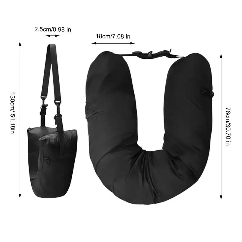 Travel Neck Pillow That You Stuff With Clothes Portable Outdoor Travel Storage Bag Pillow Car Headrest Household U-shaped Pillow Peaceful Pleasures Health and Wellness