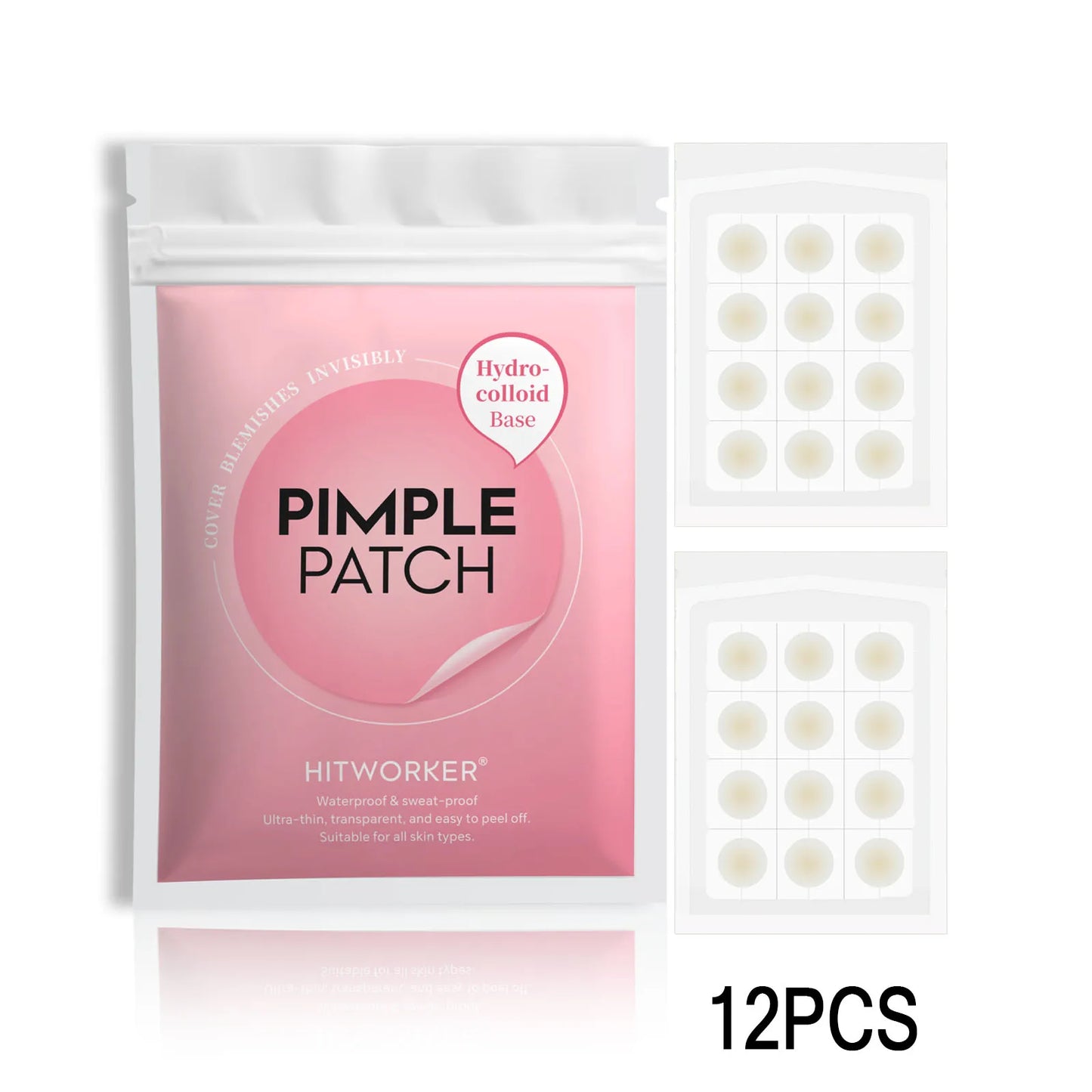 Ultra-Thin Hydrocolloid Pimple Patches – 12/48 Pcs Acne Dots