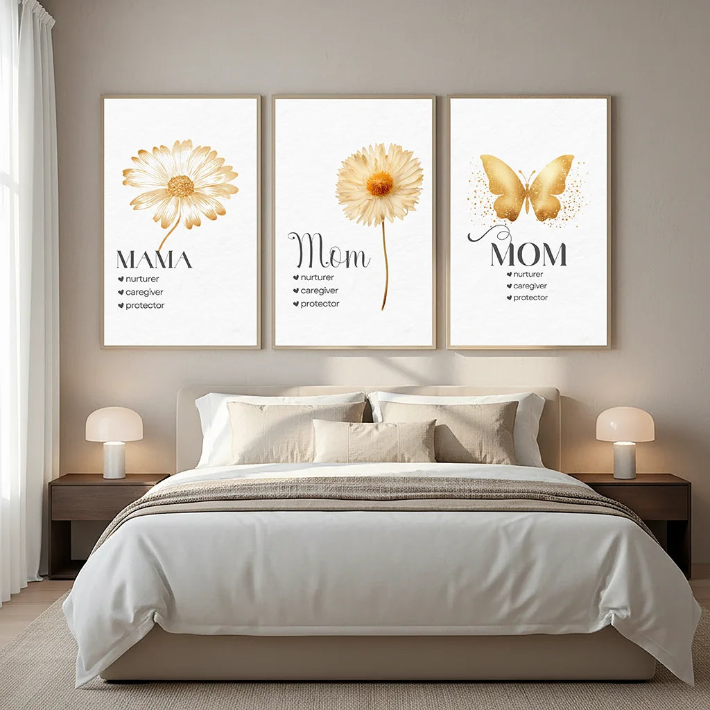 Nordic Yellow Flower Butterfly Canvas Wall Art | Modern Print Canvas Wall Art Peaceful Pleasures Health and Wellness