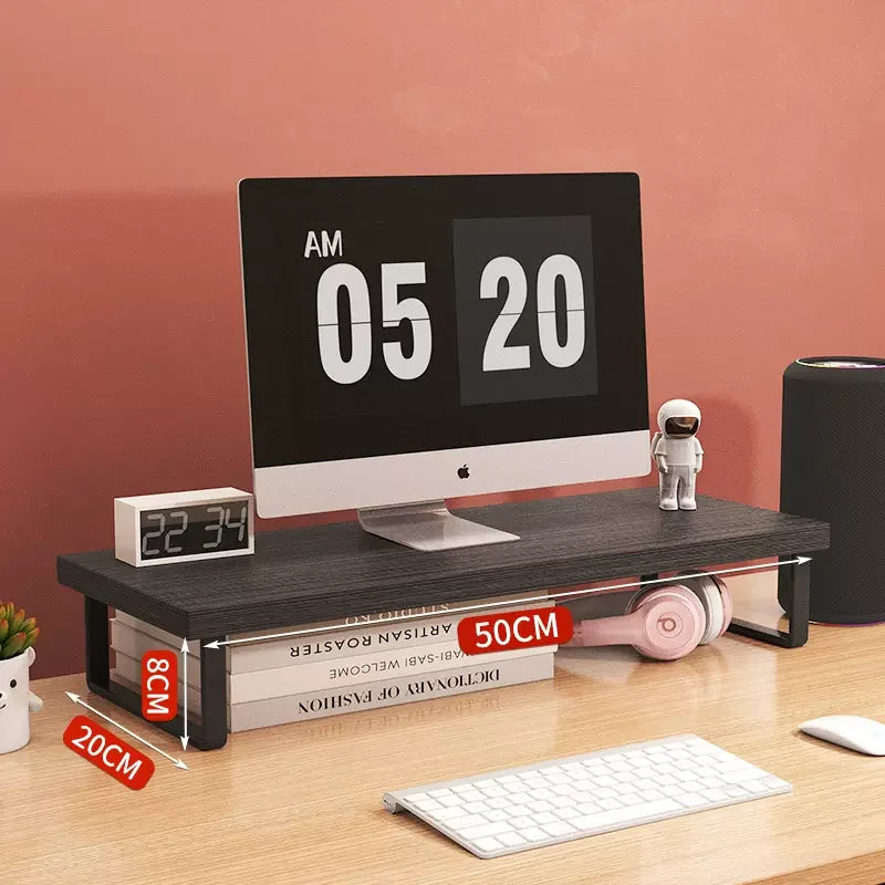 Wood Monitor Riser Shelf & Desk Organizer Stand 30/40/50cm
