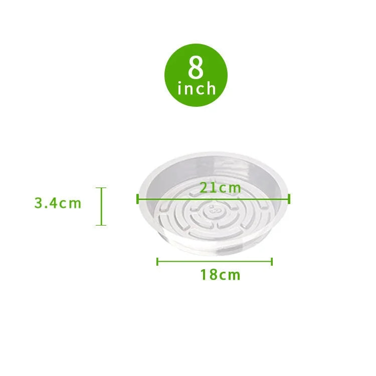 Transparent Plant Saucer Tray Anti-Slip Waterproof 5-Pack