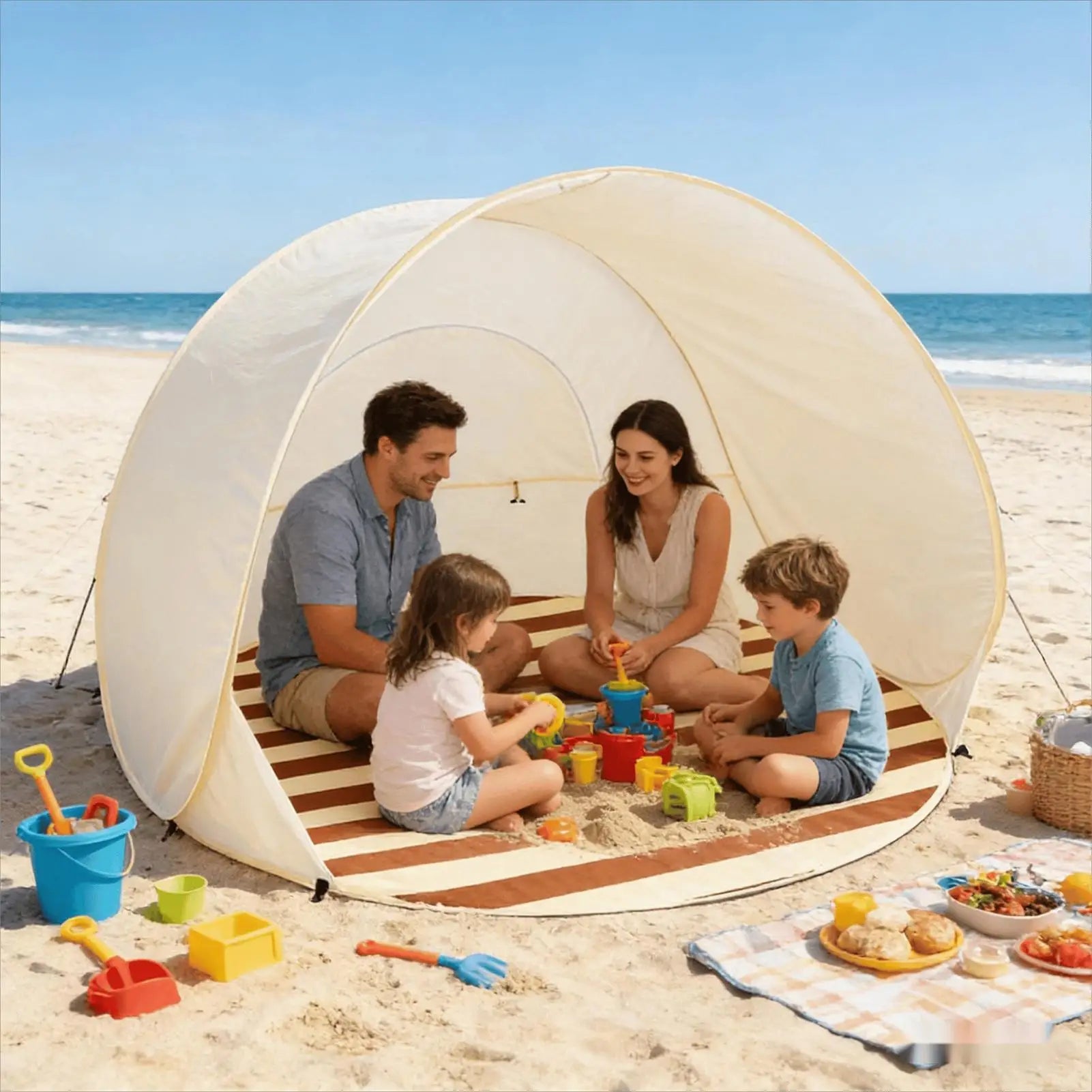 Portable Automatic PopUp Camping Tent for 2-4 People Instant Setup Sunshade Tent UV Protection Picnic Tent Outdoor Peaceful Pleasures Health and Wellness