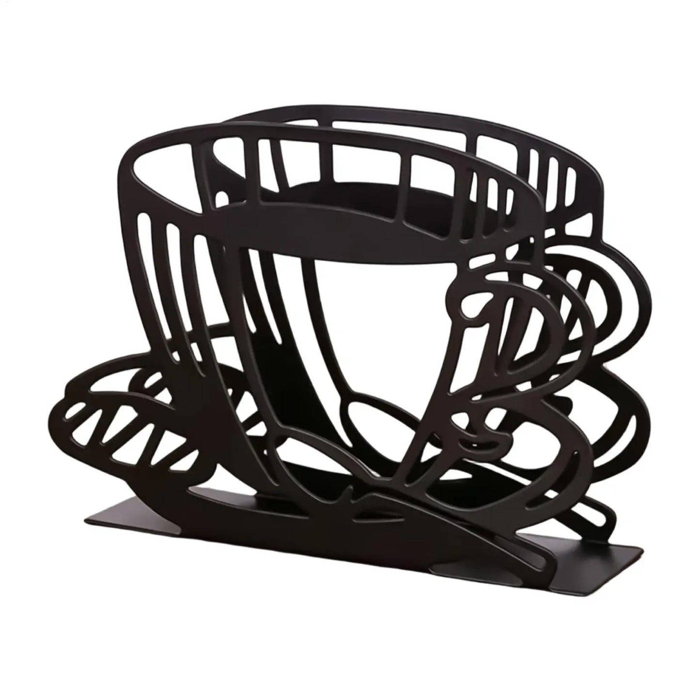 Retro Iron Coffee Filter Holder | Tabletop Organizer for Café