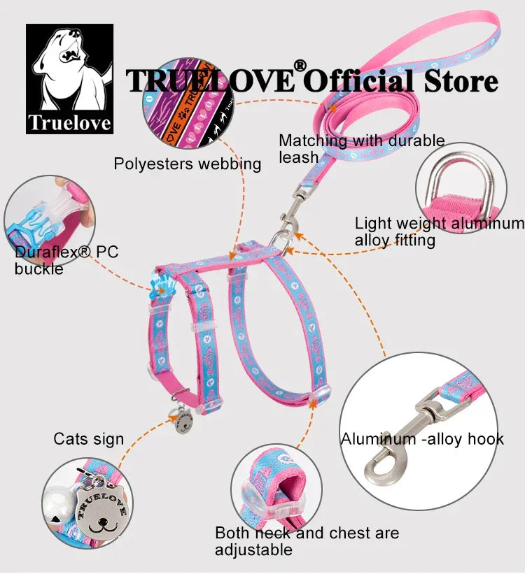 Truelove Cat H-Shape Harness & Leash Set – TLH3912 Peaceful Pleasures Health and Wellness