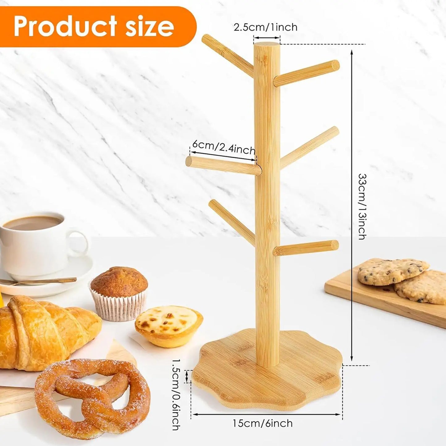 Wooden Tree Pretzel & Sausage Display Holder Stand | Bamboo