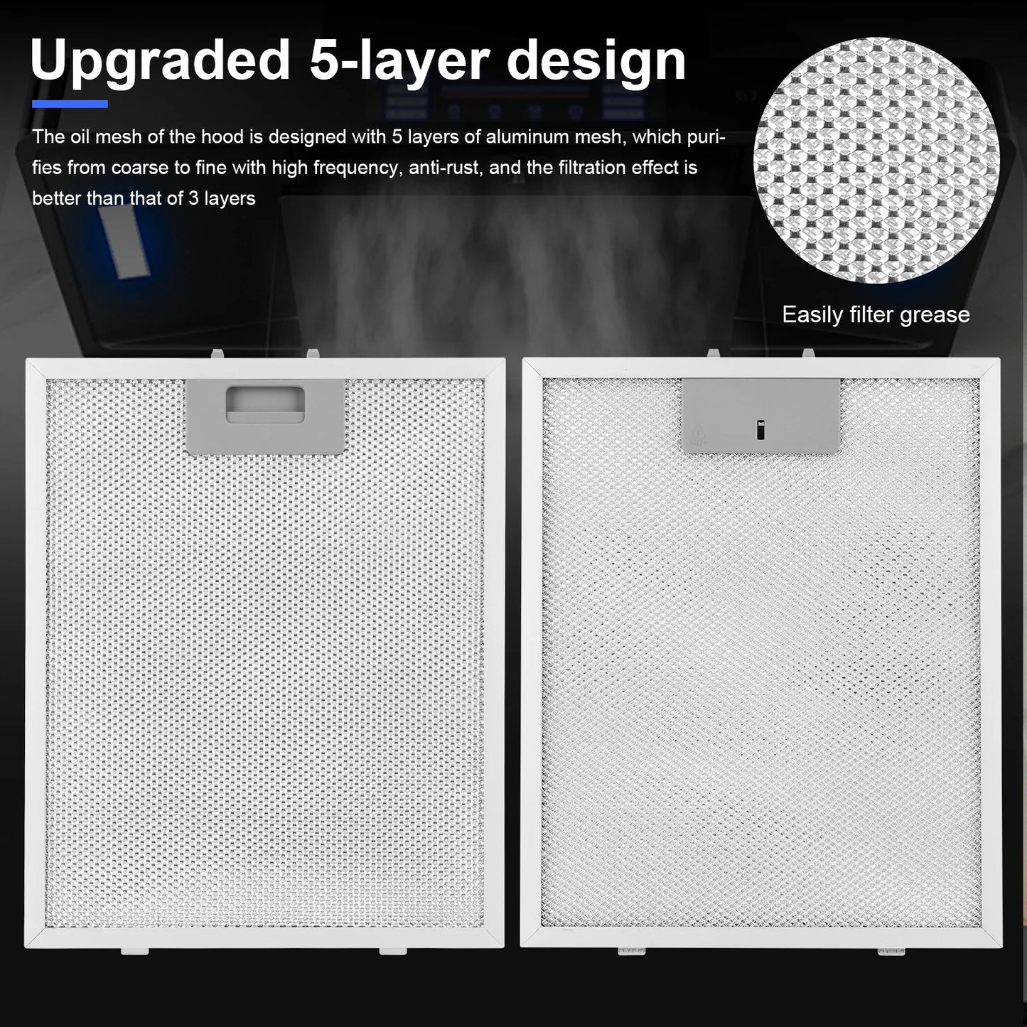 2PCS Aluminum Cooker Hood Filters 320x260mm Metal Mesh Extractor Vent Filter Kitchens Hoods Oil Filter Range Hood Accessories Peaceful Pleasures Health and Wellness