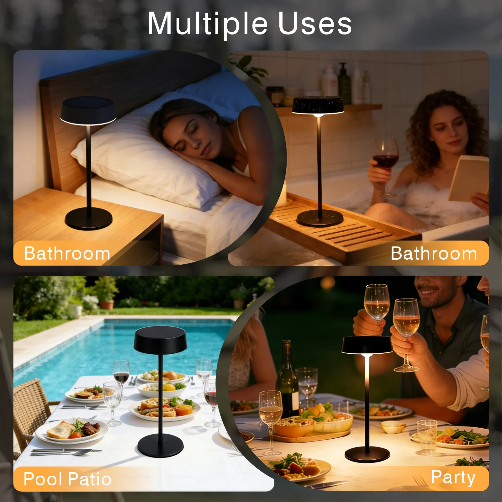 3 Color Temperature Desk Lamp Solar Light Table Lamp For Bedroom Camping Two Charging Way Waterproof Night Lights For Home Peaceful Pleasures Health and Wellness
