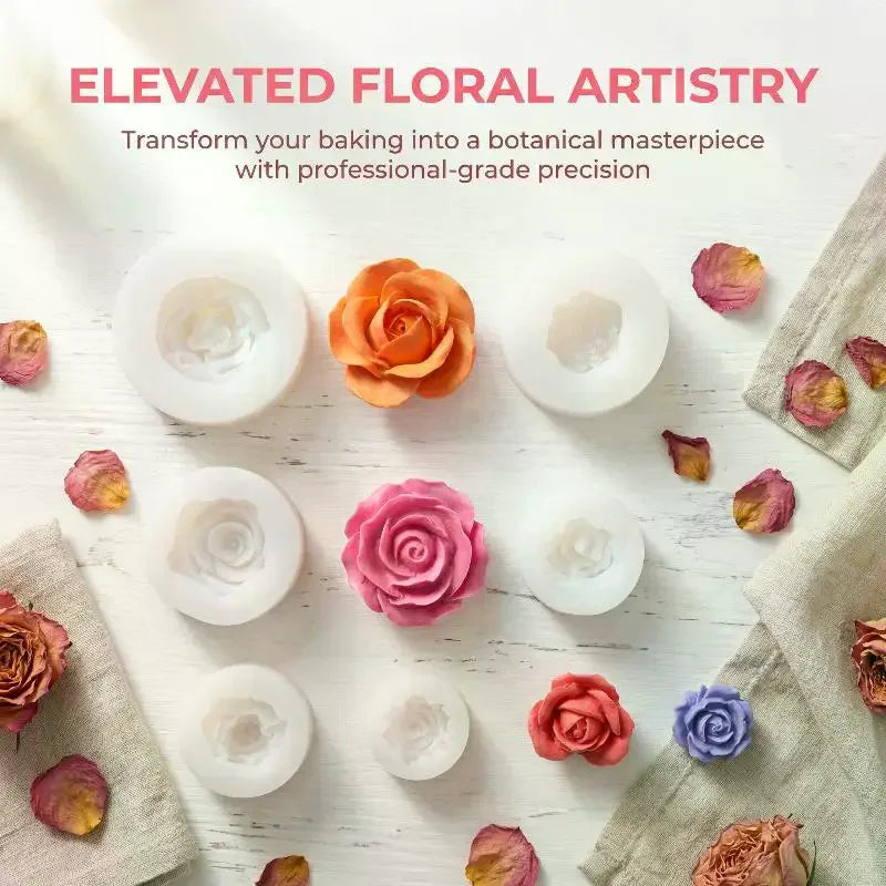 3D Rose Flower Silicone Mold – Soap, Epoxy & Craft