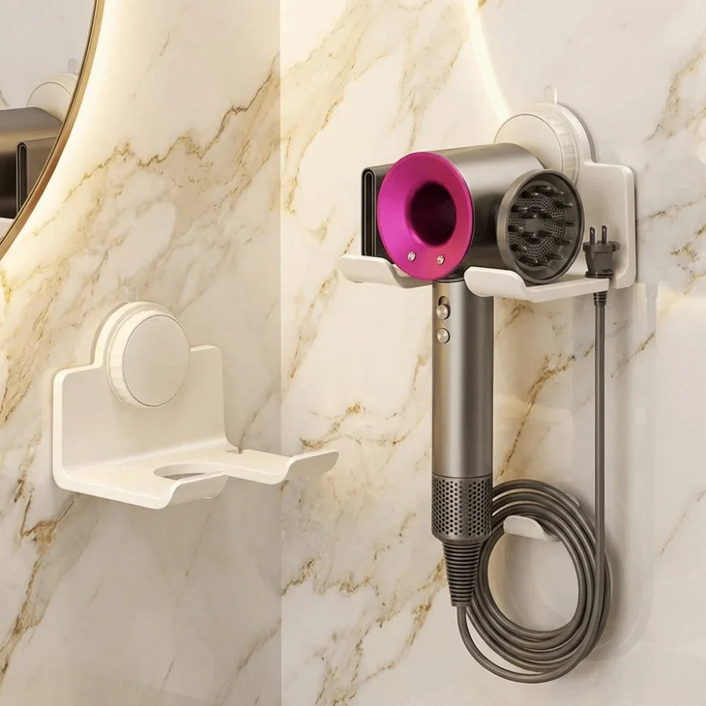 Wall-Mounted Hair Dryer Holder | No-Drill Suction Cup