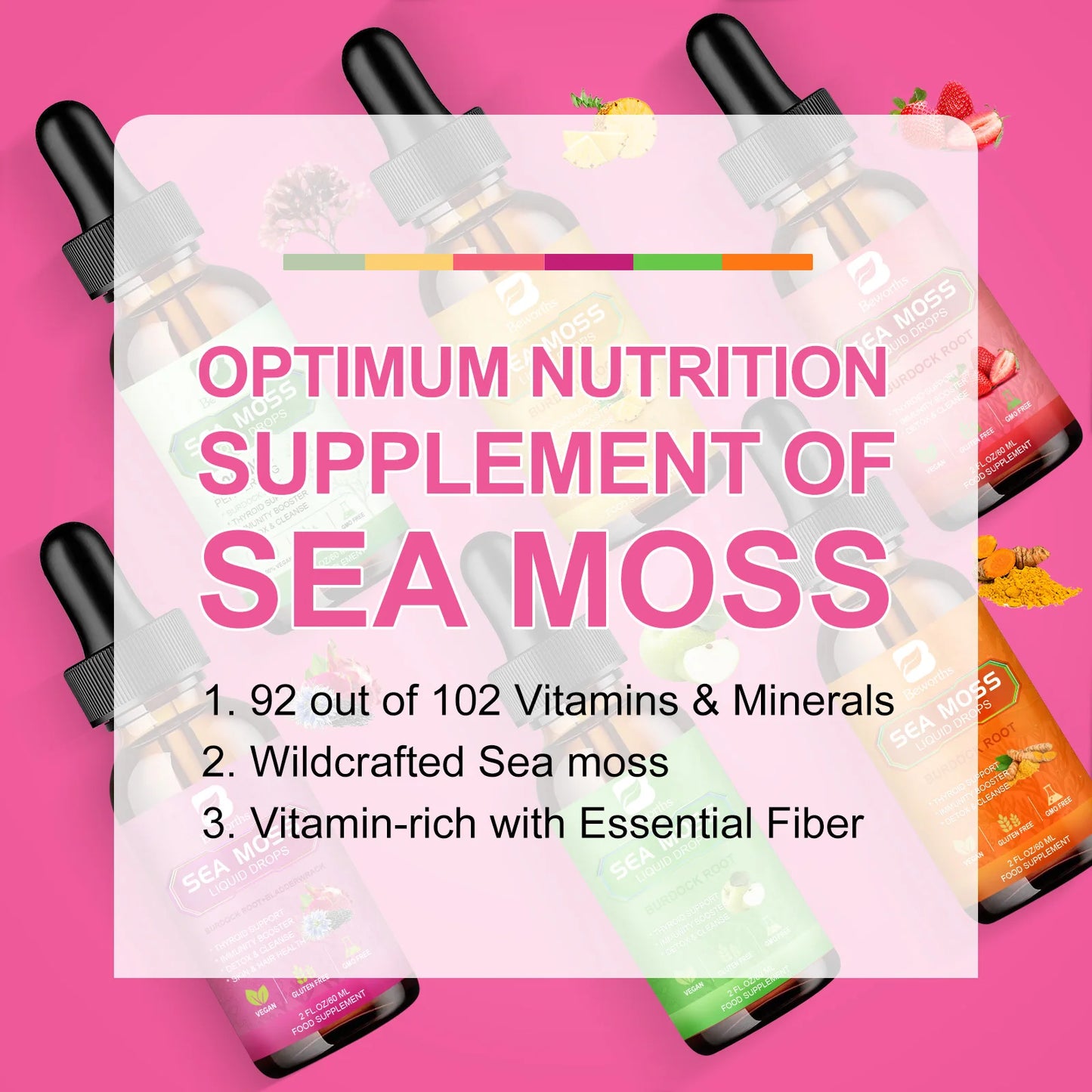Sea Moss Liquid Drops 3000mg – Black Seed Oil, Burdock Root & Elderberry Peaceful Pleasures Health and Wellness
