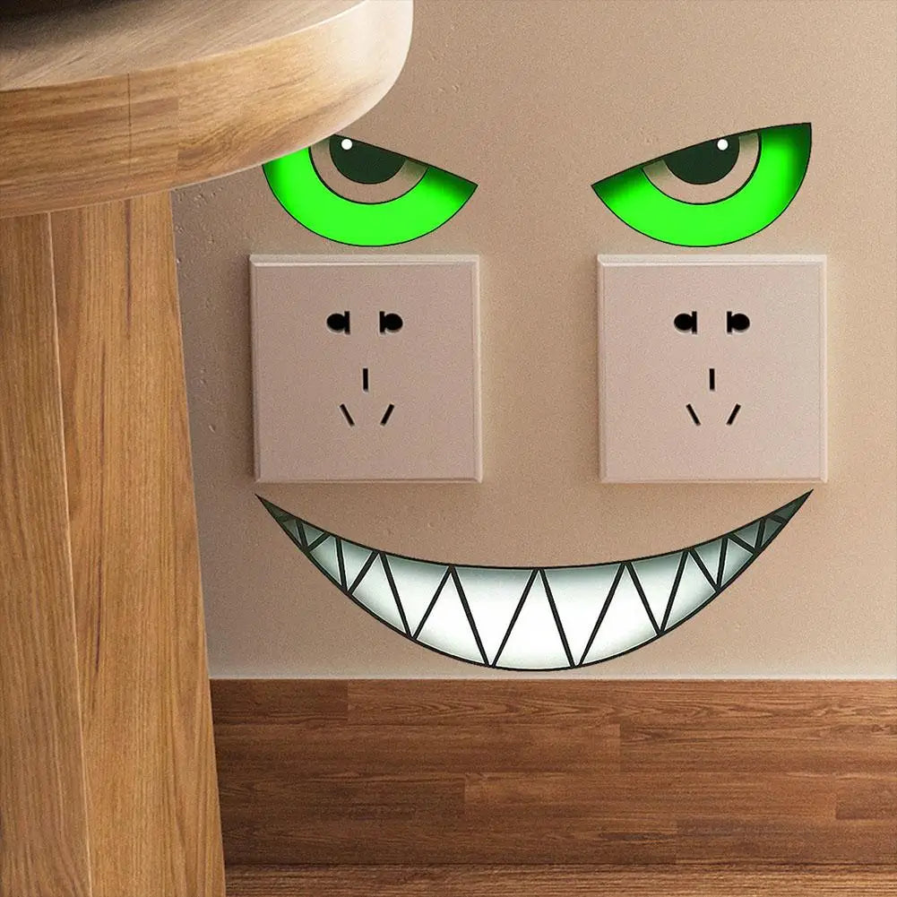 Creative Luminous Devil Eye Toilet Stickers Wall Decals For Home Bathroom Waterproof Humorous Decor Stickers Peaceful Pleasures Health and Wellness