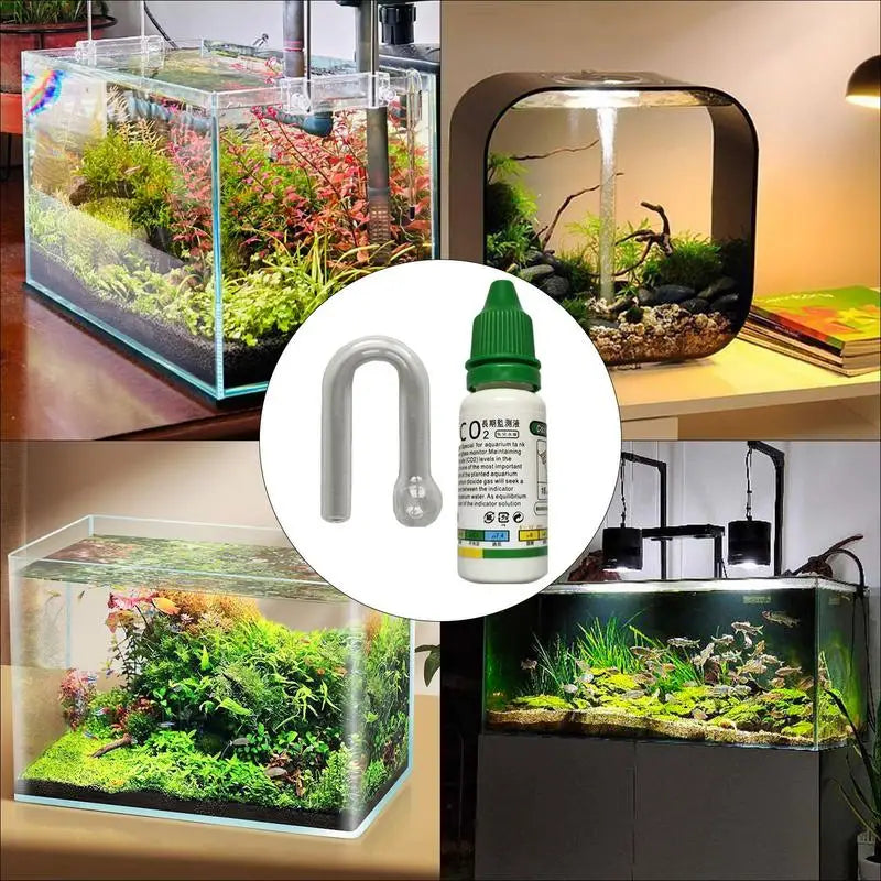 CO2 Indicator Drop Checker Solution Long Term Monitor Test Fish Tank Glass Aquatic Co2 Tester for Fish Tank Aquariums Peaceful Pleasures Health and Wellness