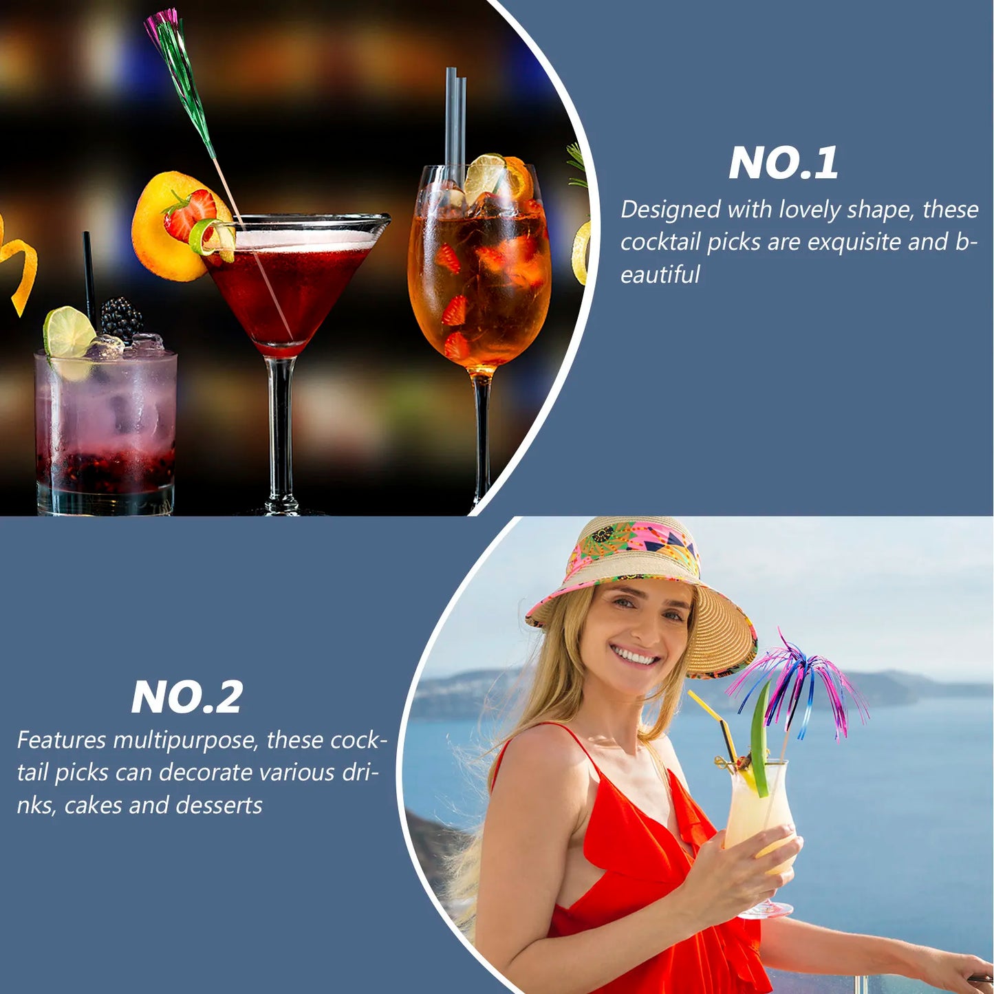 100Pcs Premium Wood Cocktail Picks Elegant Tassel Shape Multipurpose Drink Food Picks for Parties Cakes Cupcakes Desserts Peaceful Pleasures Health and Wellness