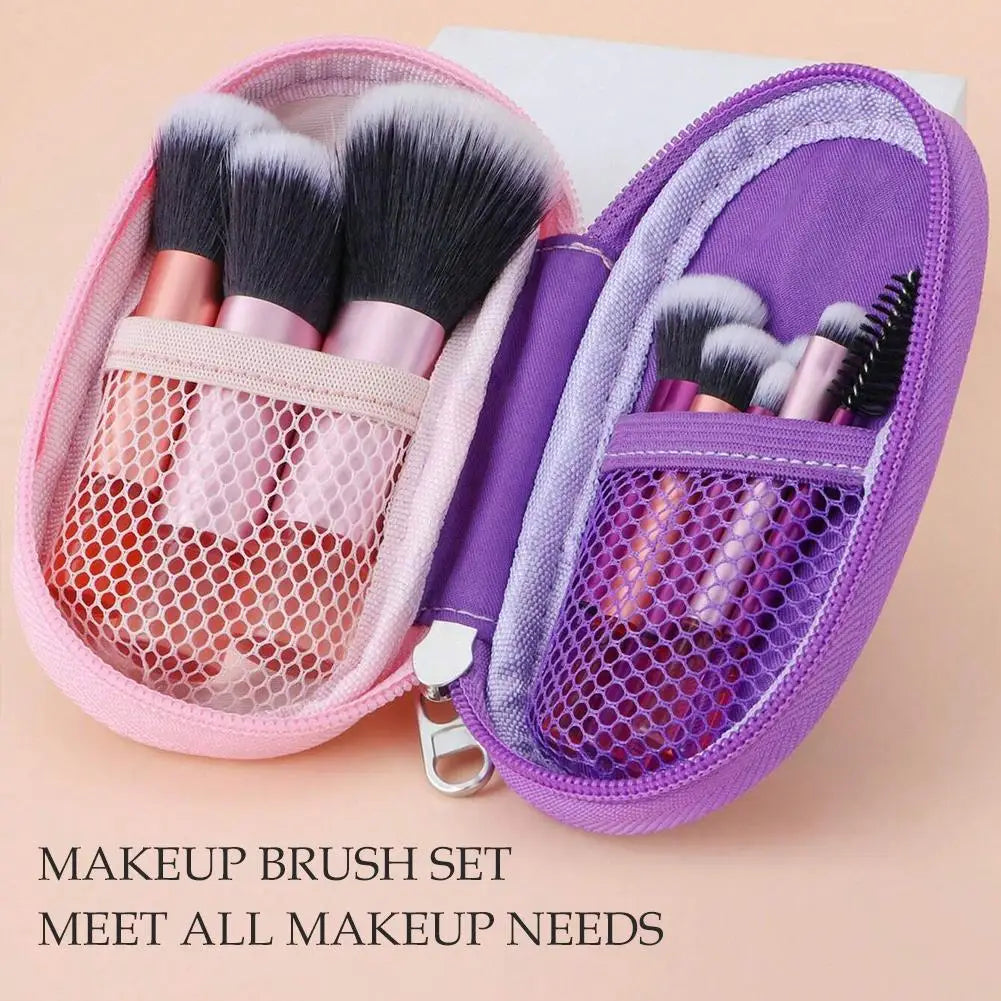 10pcs Makeup Brushes Set With Storage Bag Portable Outdoor Travel Set Eyeshadow Foundation Blush Blender Concealer Beauty Makeup Peaceful Pleasures Health and Wellness
