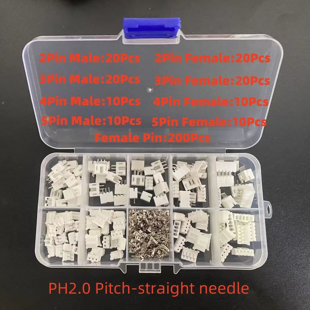 1Box JST SH1.0/1.25mm/PH 2.0/SM/SYP/XH 2.54mm/KF2510/VH 3.96mm Pitch Terminal Kit Male Female Housing Pin Header JST Connector Peaceful Pleasures Health and Wellness PH 2.0mm