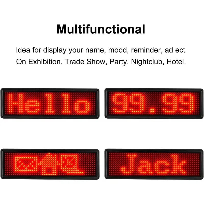 Rechargeable Bluetooth LED Name Badge – DIY Scrolling Display
