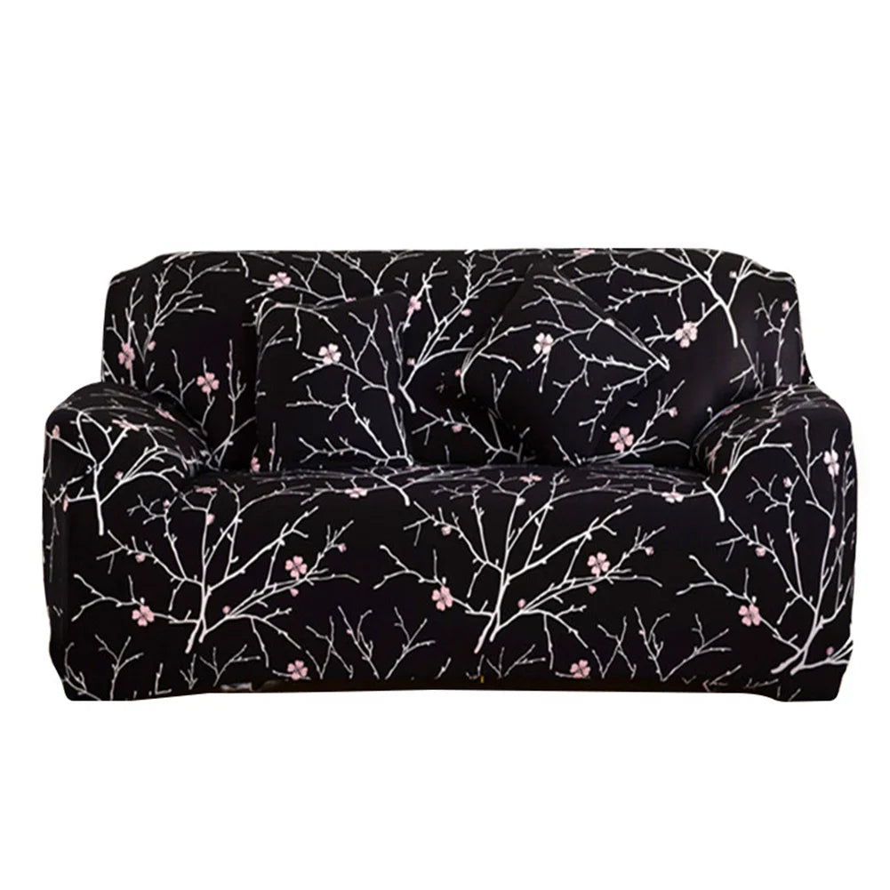 Stretch Sofa Cover Universal Printed Sofa Slipcover Loveseat Couch Cover Polyester Furniture Protector Cover with 1Pc Pillowcase Peaceful Pleasures Health and Wellness JC02B 3-seater 190-230cm