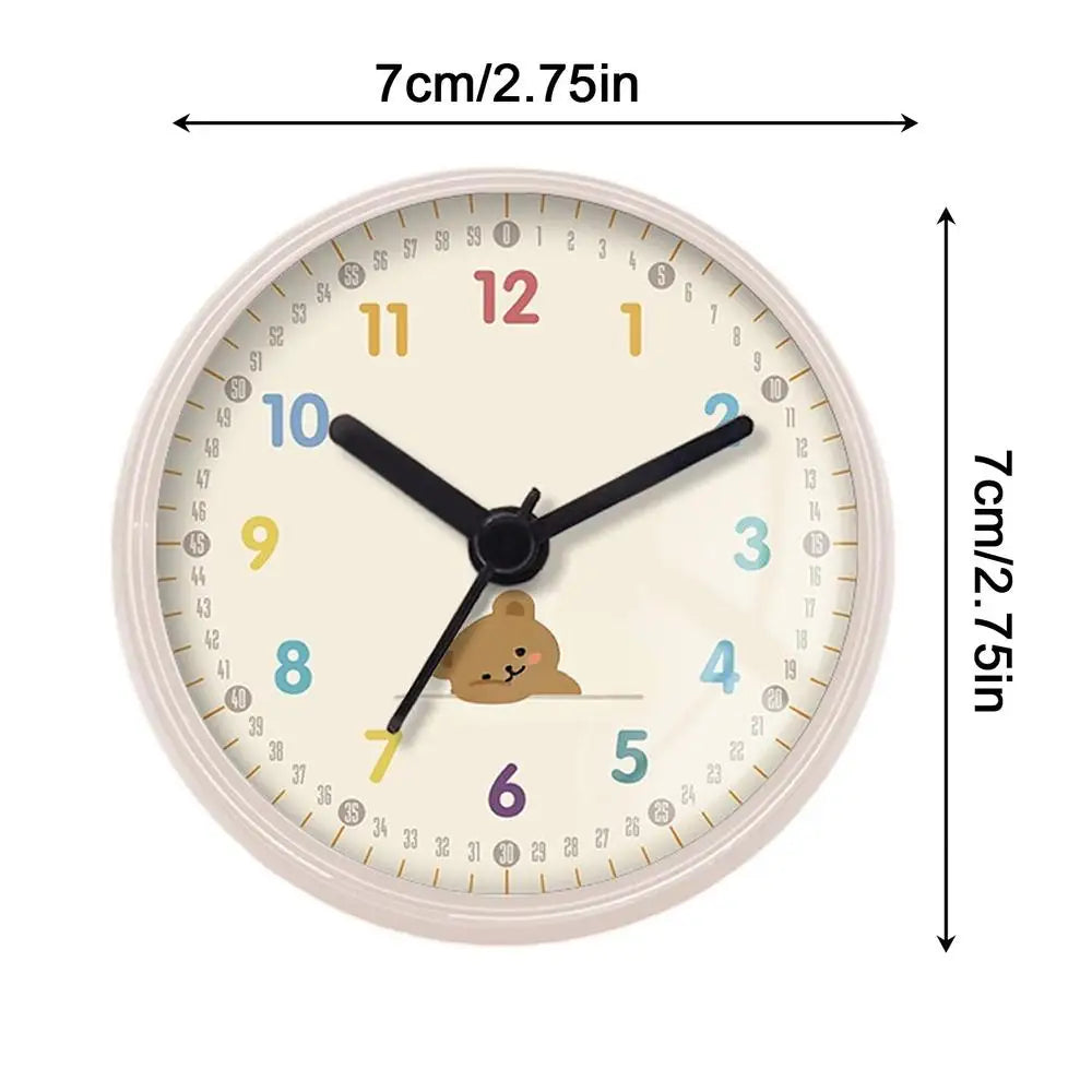 Waterproof Shower Clock Suction Cup Round Bathroom Clock Silent Bear Pattern Wall Decor For Kitchen Toilet Swimming Pool Spa Peaceful Pleasures Health and Wellness A