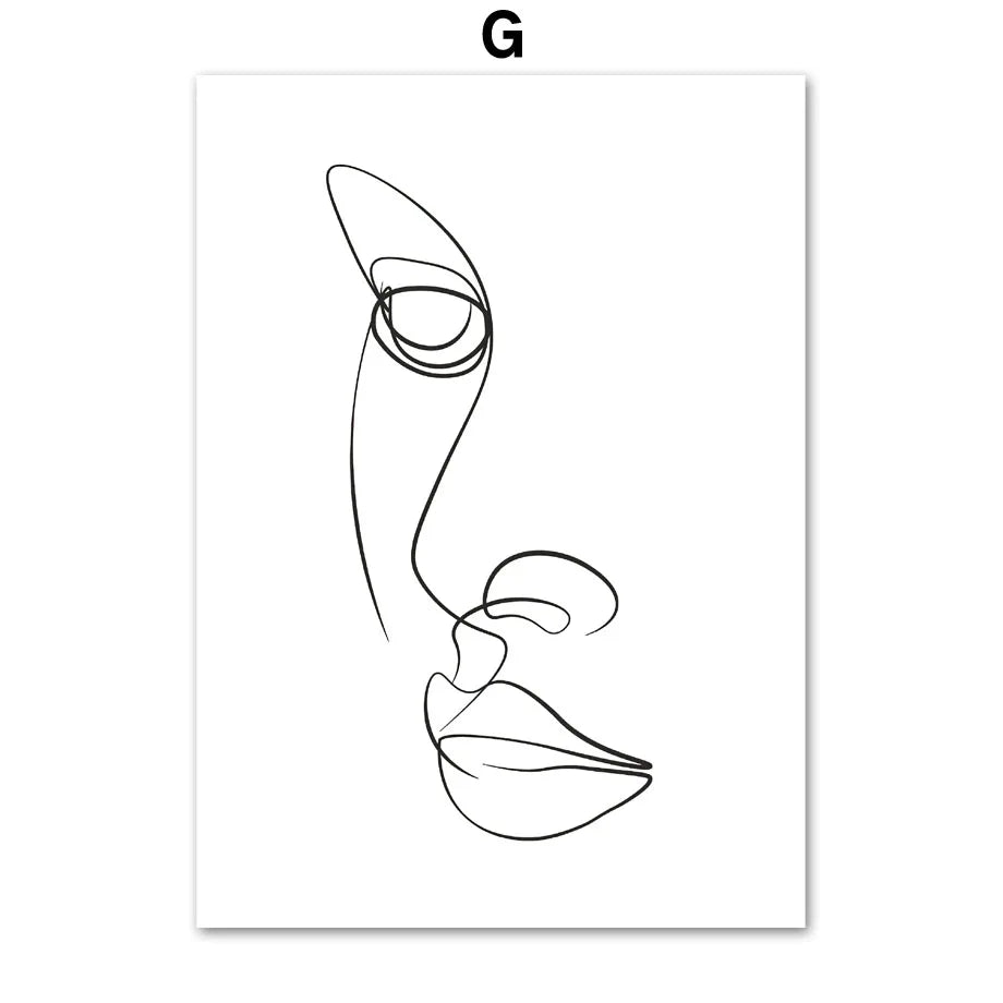 Posters Prints Canvas Painting Nordic Minimalist Wall Art Pictures For Living Room Home Decor Abstract Woman Face Hands Line Peaceful Pleasures Health and Wellness T80483-07 40x60cm Unframed