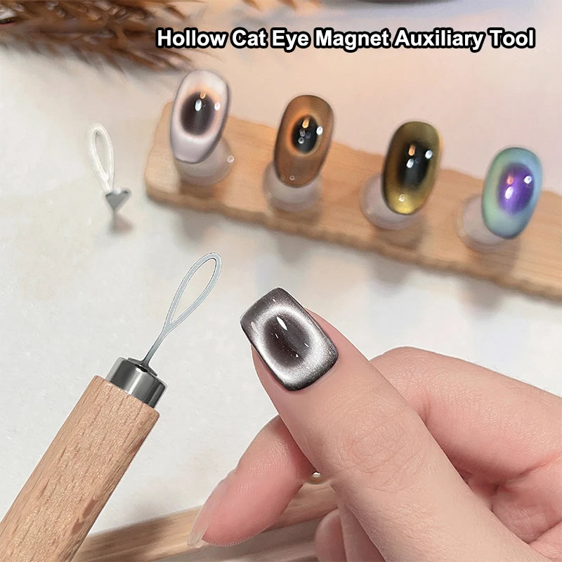 Hollow Shaped Cat Eye Magnet Multi-Function Nail Art Tool Use With Magnet And Cat Eye Gel Polish Hollow Design Nail Accessories Peaceful Pleasures Health and Wellness