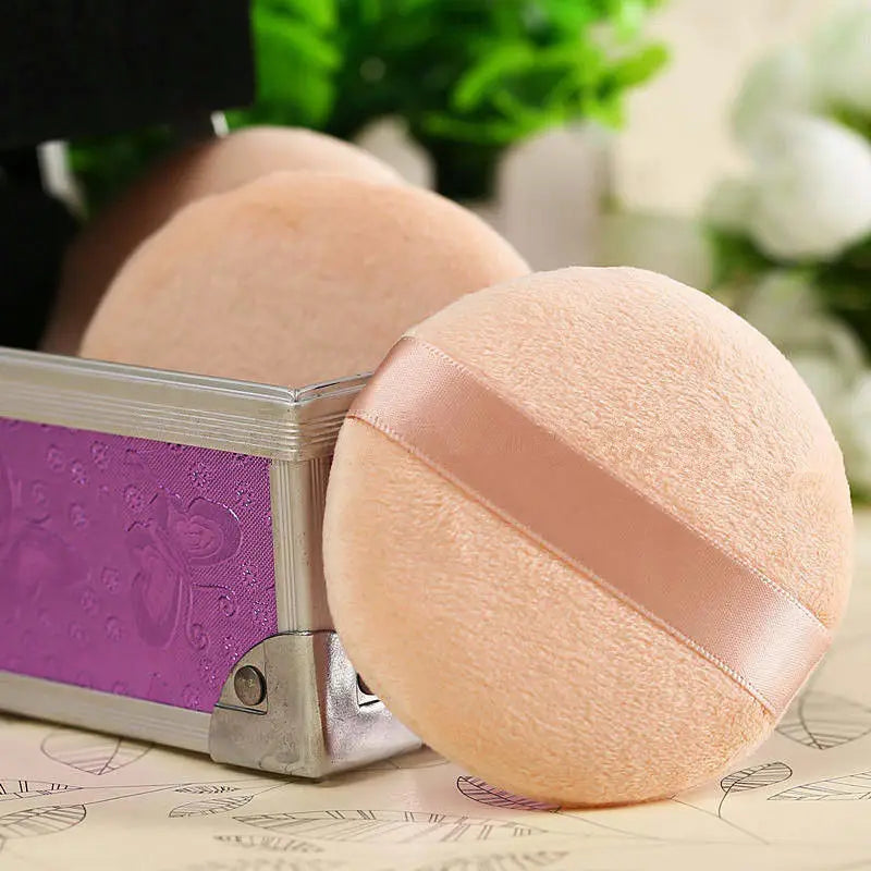 5pcs Round Facial Powder Foundation Puff ,Portable Soft Cosmetic Puff For Makeup Application, Beauty Tool Essential Make Up Peaceful Pleasures Health and Wellness