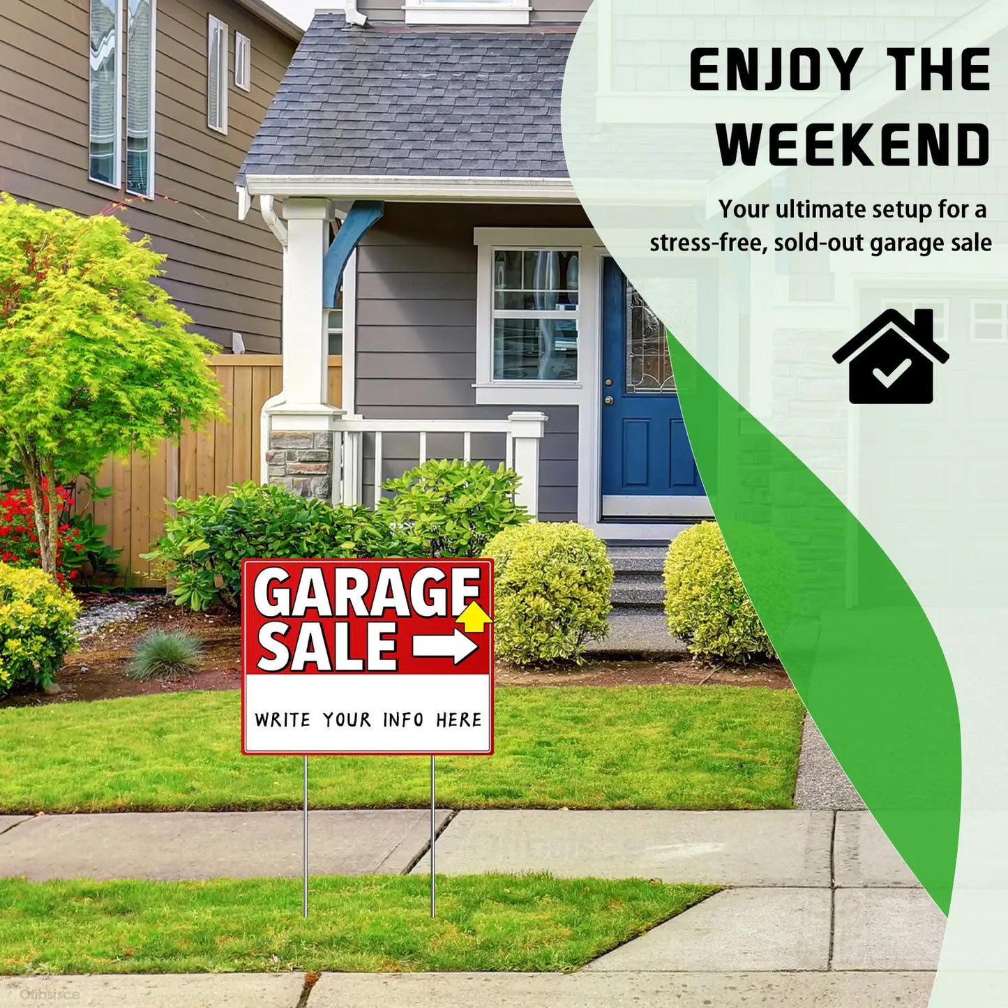 Garage Sale Sign Kit 17x13" | 12 Signs, Stakes & 440 Stickers Yard Sale Sign Kit Peaceful Pleasures Health and Wellness