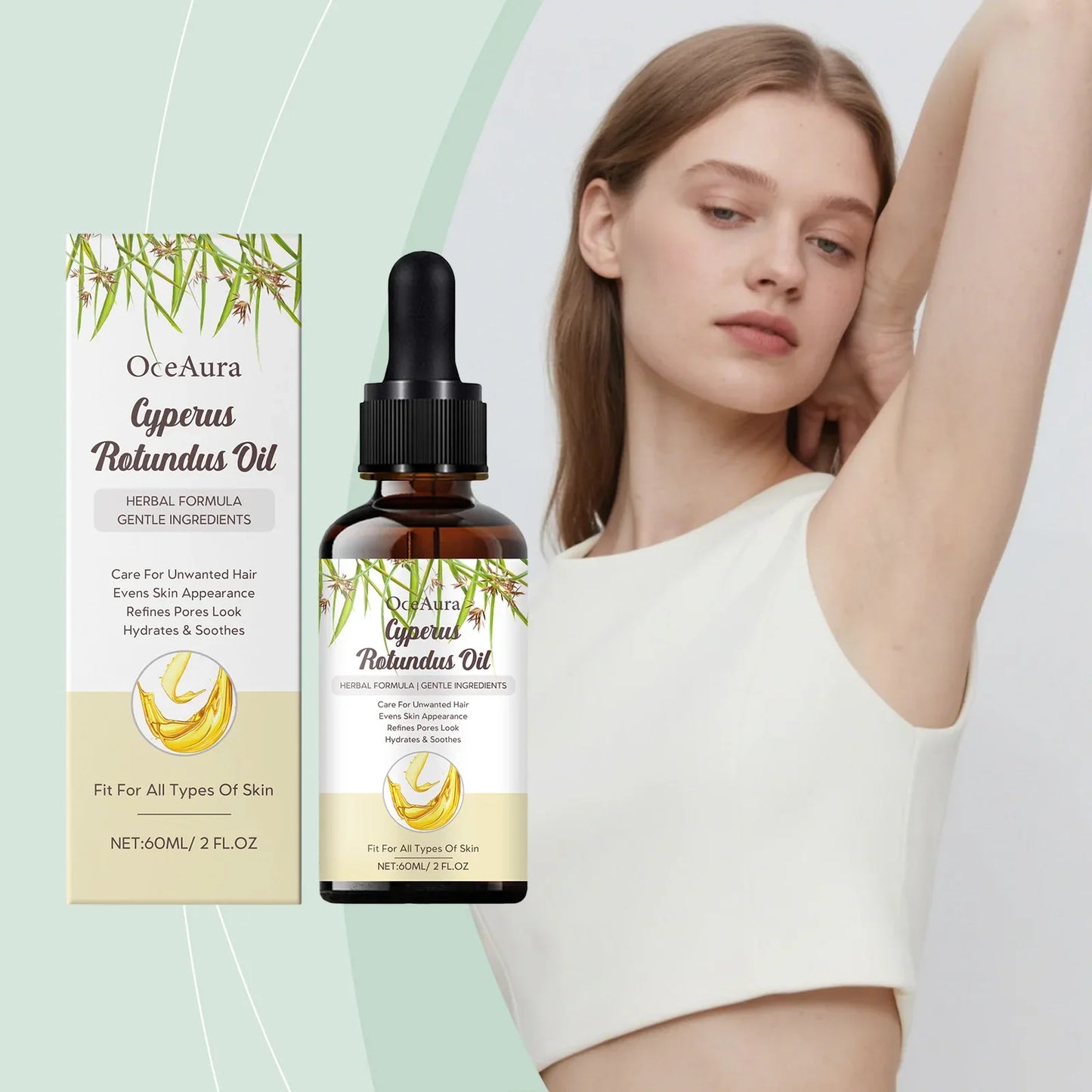 OceAura Cyperus Rotundus After-Shave Hair Growth Inhibitor Oil