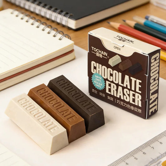 Scented Chocolate Erasers – 15-Piece Student & Office Gift Set Novelty Eraser Set Peaceful Pleasures Health and Wellness
