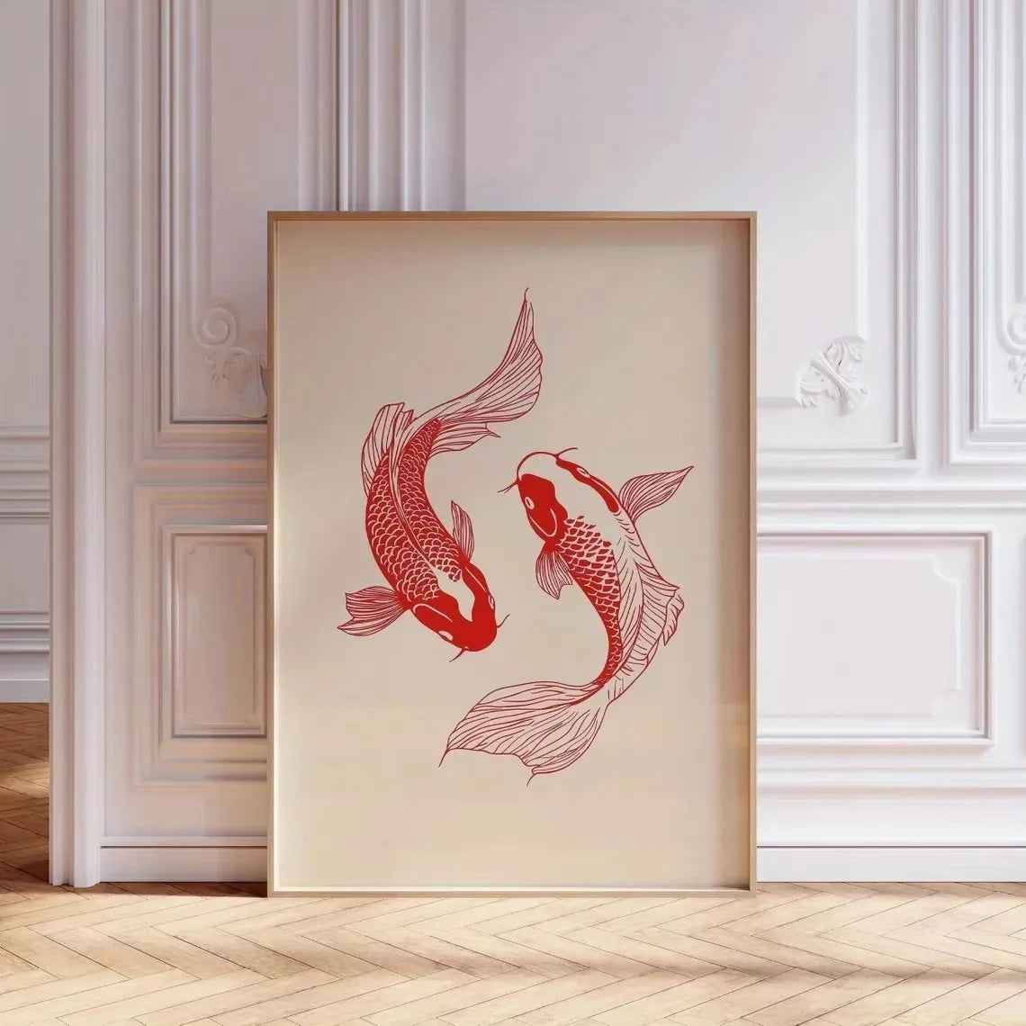 Japanese Red Koi Fish Canvas Print | Minimalist Wall Art