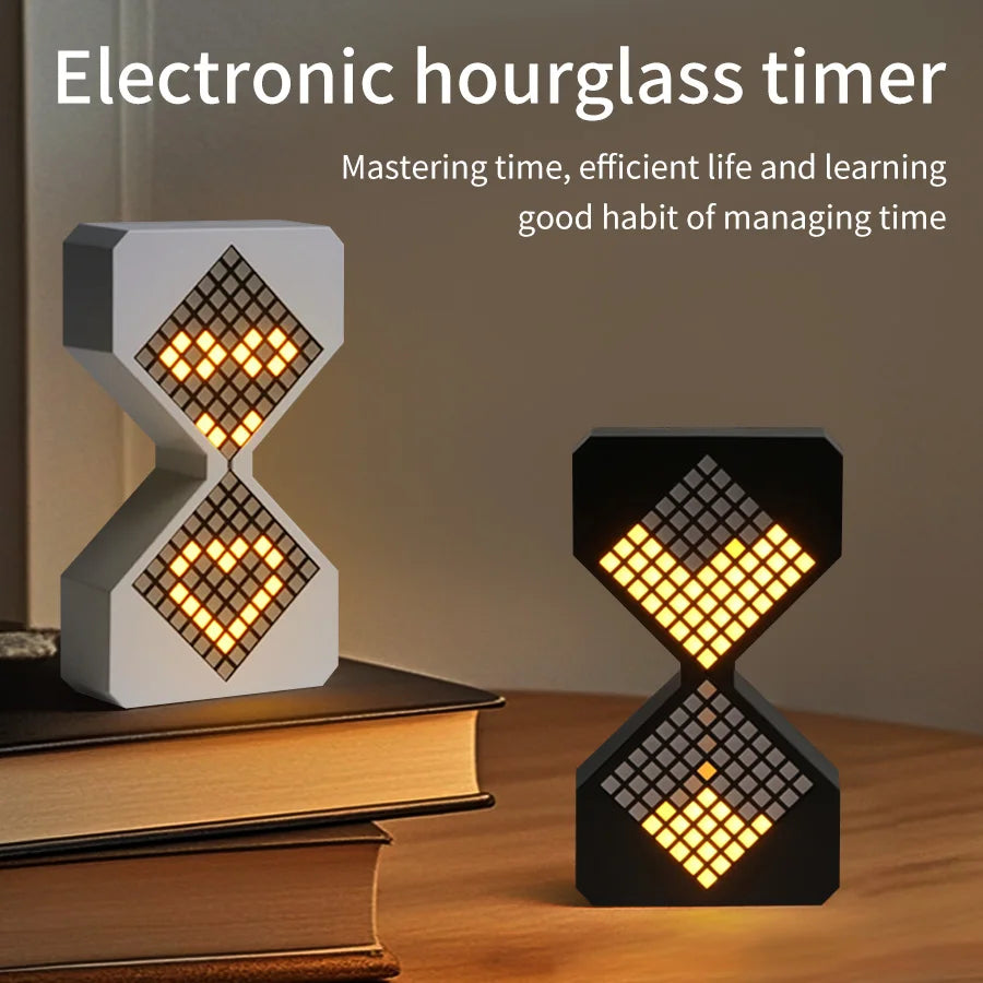 3D LED Digital Hourglass Timer – Cyber Style Yellow Light