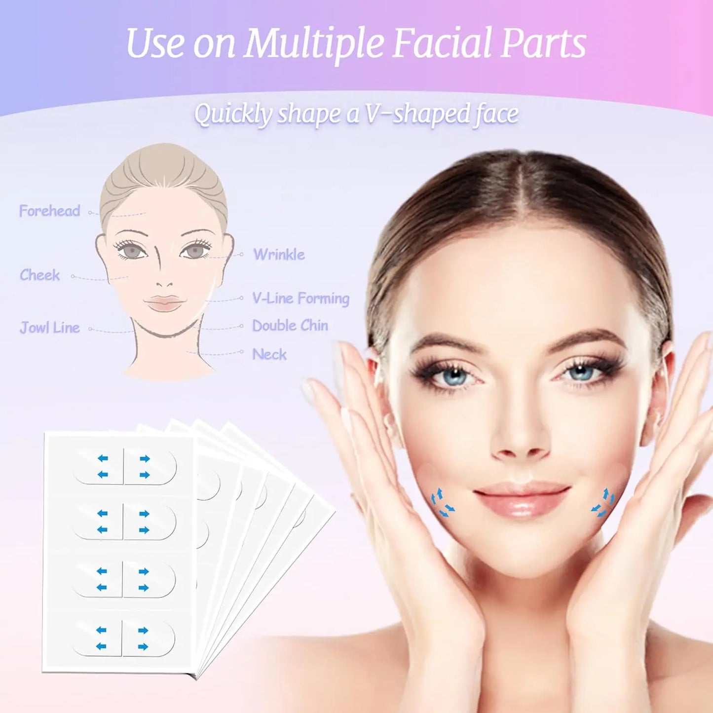 Invisible Face Lift Tape – V-Line Jawline & Cheek Lifting Stickers