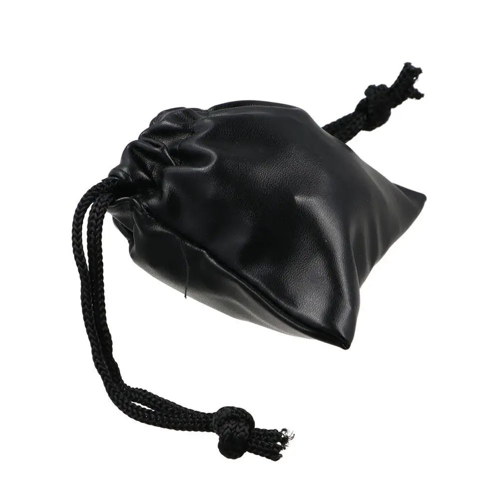 Travel PU Leather Headphone Bags Draw String Bag Dust-proof Headset Bag Black Drawstring Bag Men Women Peaceful Pleasures Health and Wellness