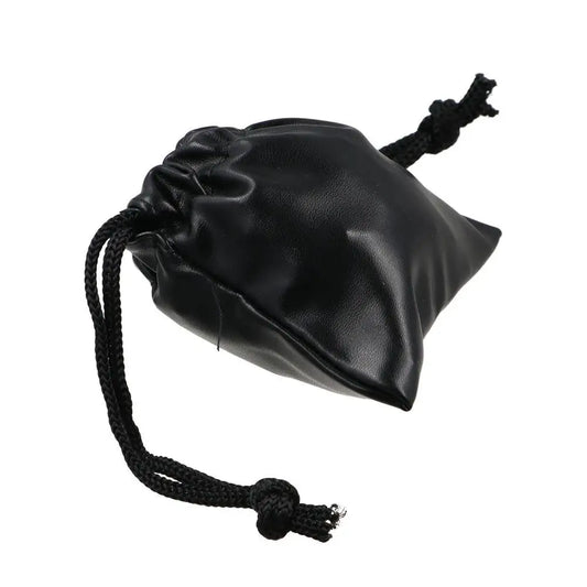 Travel PU Leather Headphone Bags Draw String Bag Dust-proof Headset Bag Black Drawstring Bag Men Women Peaceful Pleasures Health and Wellness