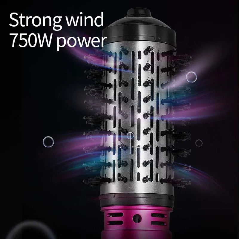 Multifunctional 3 In 1 Hot Air Brush Automatic Rotating Curler Round Rotating Rotating Hair Brush Hot Air Dryer Volumizer Styler Peaceful Pleasures Health and Wellness