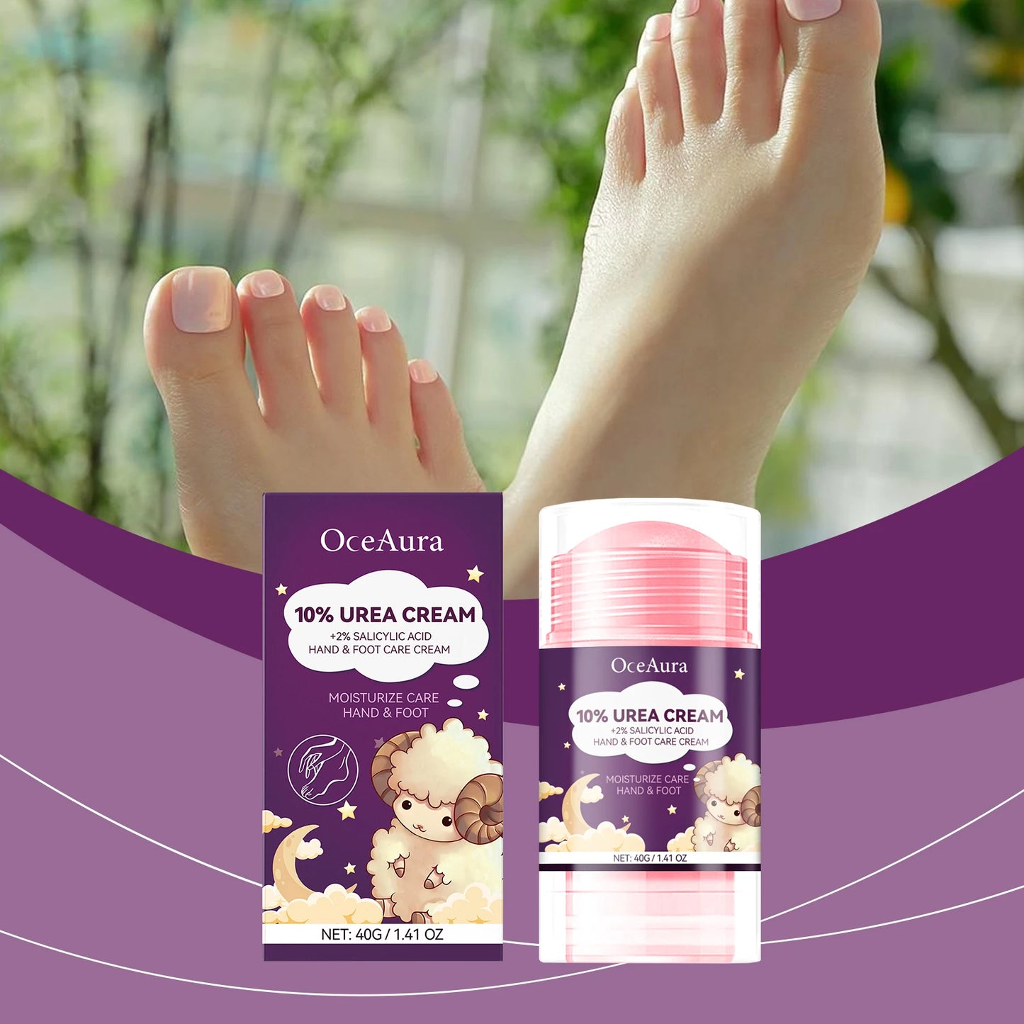 OceAura 10% Urea Foot & Hand Balm Stick | Deep Moisture 40g