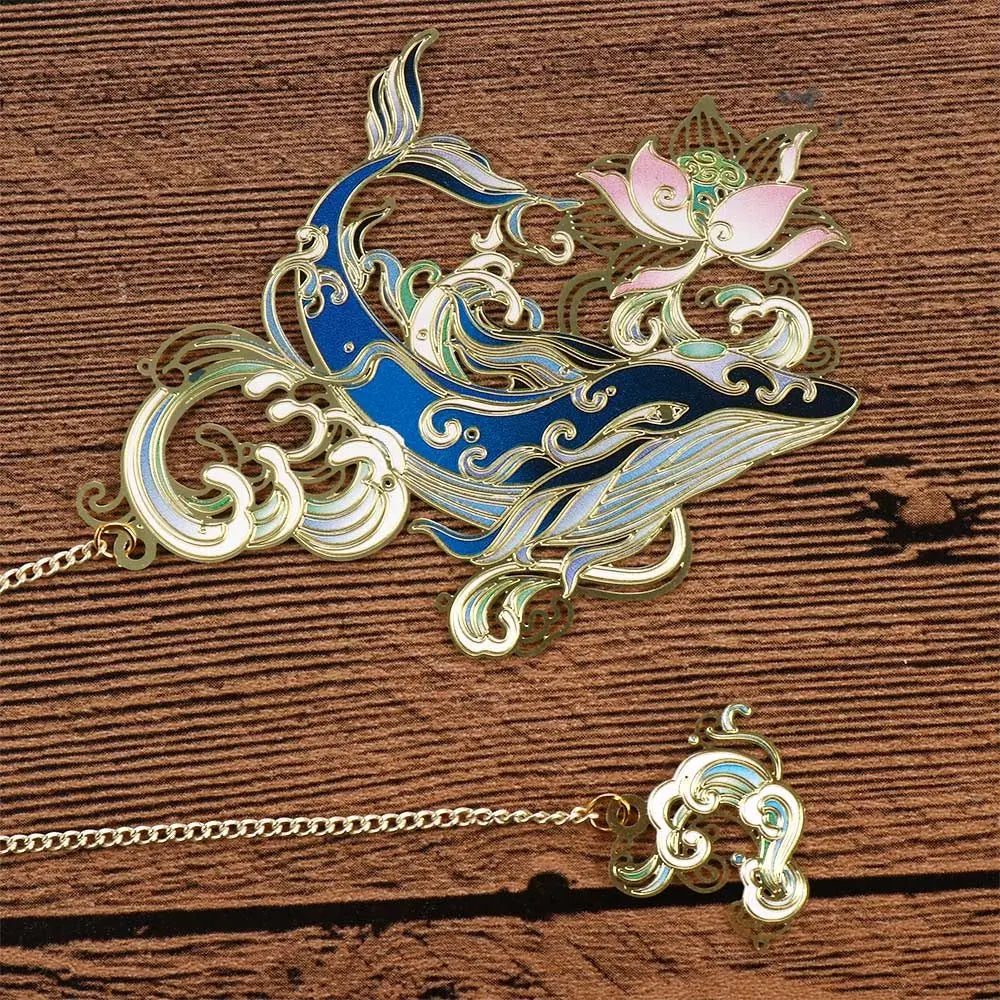 Office Page Clip Brass Animal Shape for Teachers Retro Book Clip Chinese Style Bookmark Hollow Book Mark Metal Bookmark Peaceful Pleasures Health and Wellness