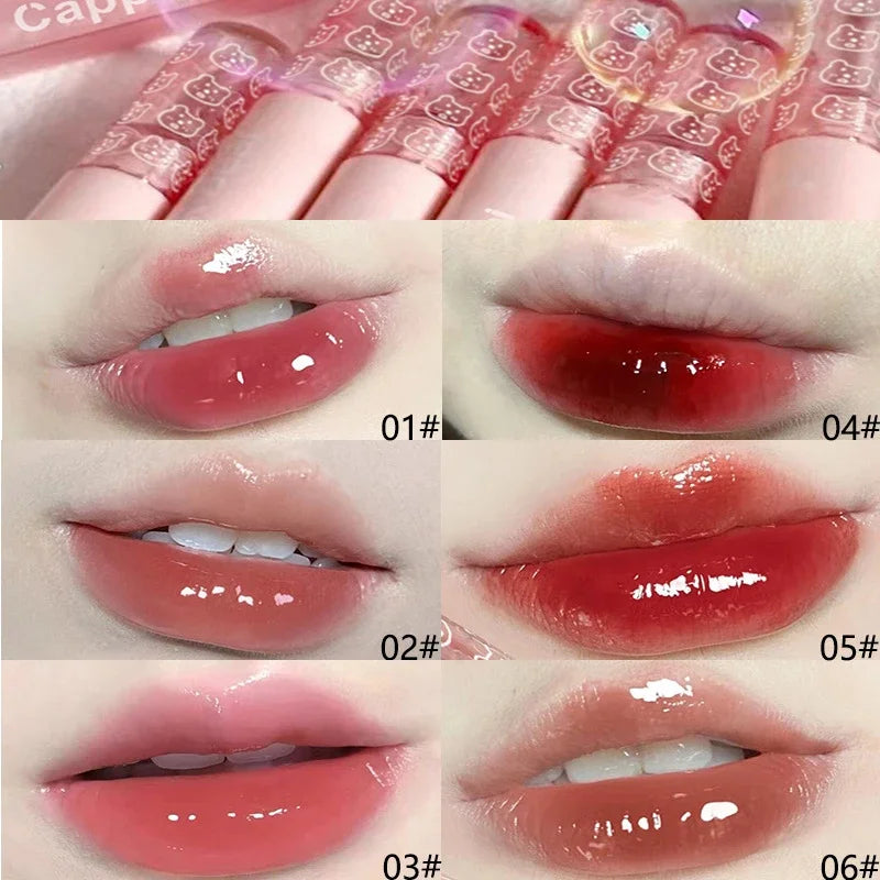 Mirror Water Lip Gloss – Cherry Pink Glass Lips Oil Tint