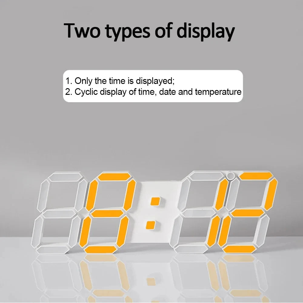 3D LED Luminous Digital Alarm Clock Multifunctional Creative USB Electronic Fashion Wall Clock Home Decoration Gift Peaceful Pleasures Health and Wellness