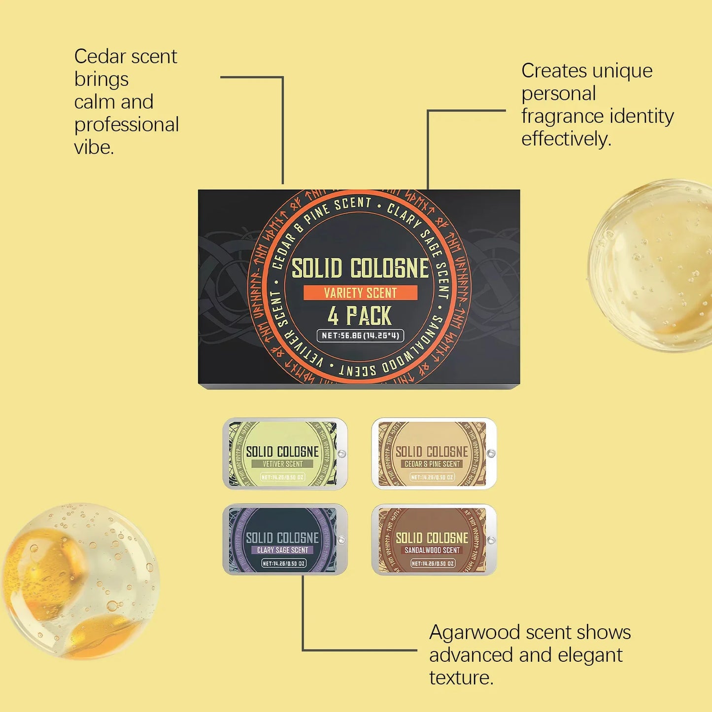Men's Solid Perfume Balm – Fruity Woody Pheromone Scent