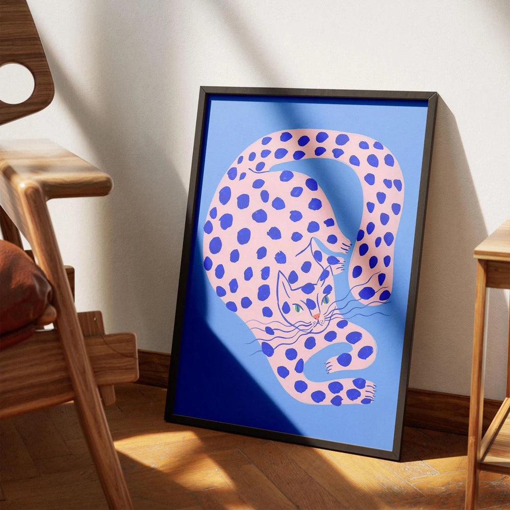Abstract Cats Illustration Poster Funny Animal Prints Canvas Painting Wall Art Pictures Home Living Room Modern Pets Decoration Peaceful Pleasures Health and Wellness