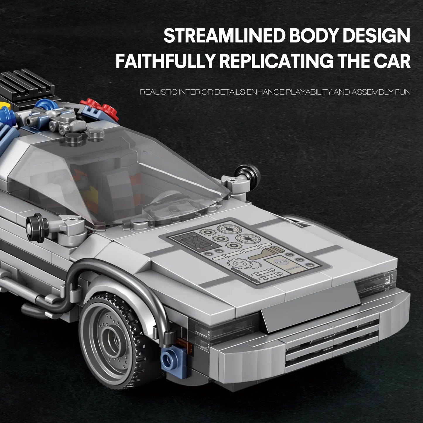 1 24 Classic Movie Racing Car Building Blocks MOC Model Sport Cars