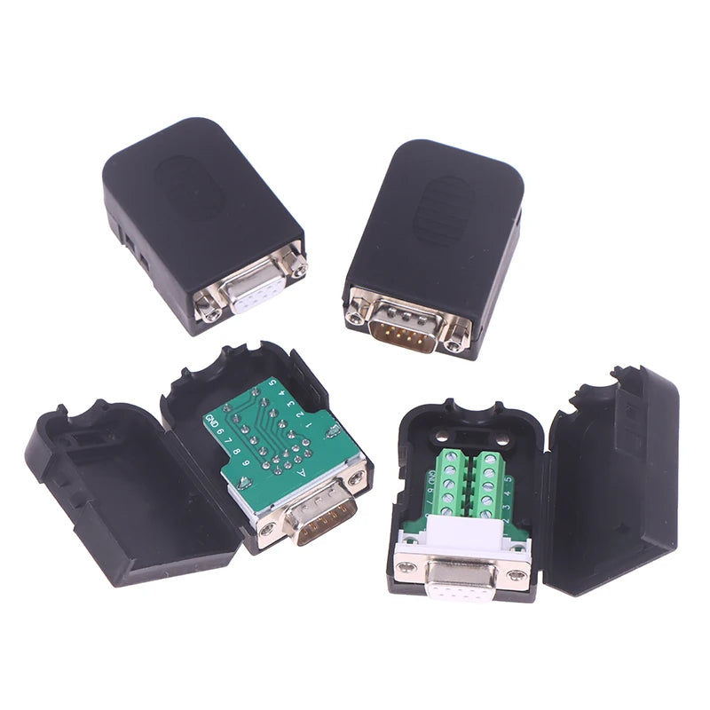 DB9 Serial Adapter RS232/485/422 Connector Male Female 9 Pin Breakout Terminal COM Connector 21-24 AWG Wire Solderless Peaceful Pleasures Health and Wellness