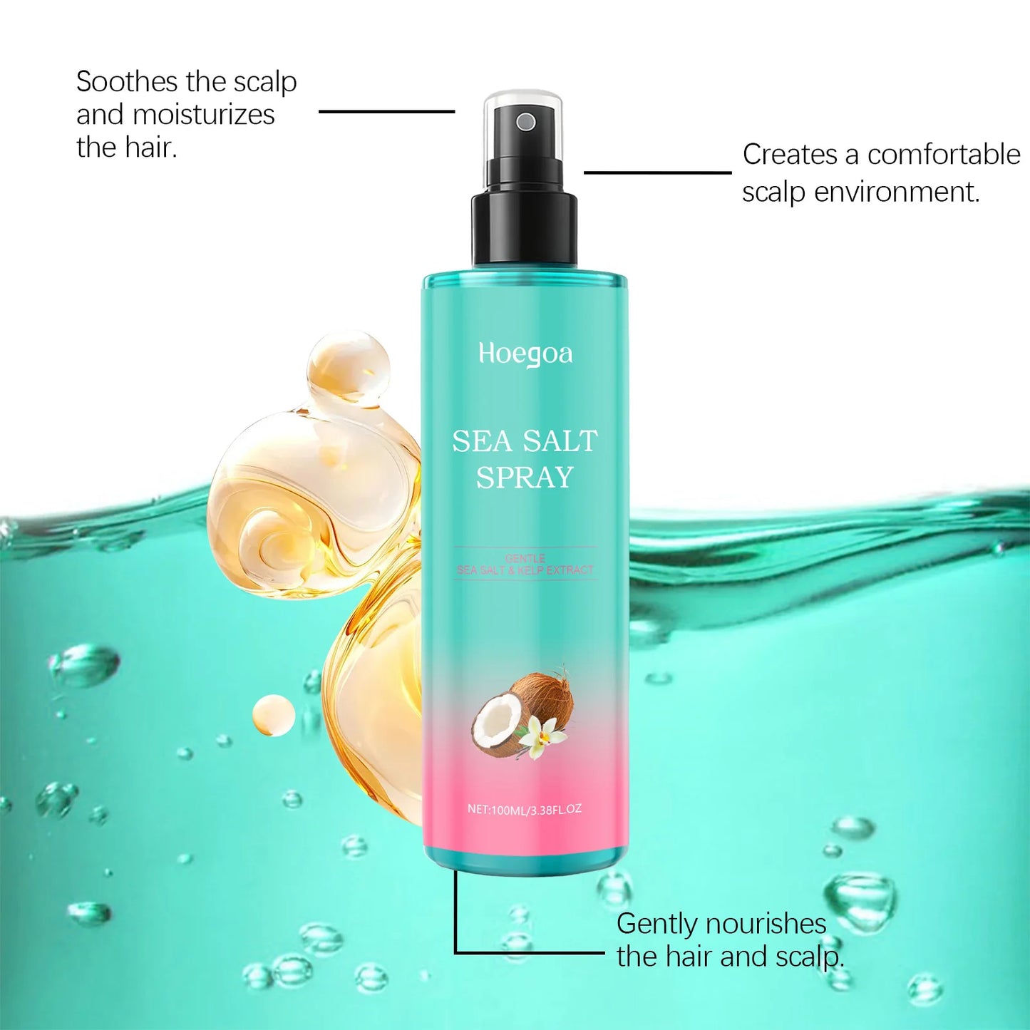 HOEGOA Sea Salt Hair Spray – No-Wash Oil Control & Shine