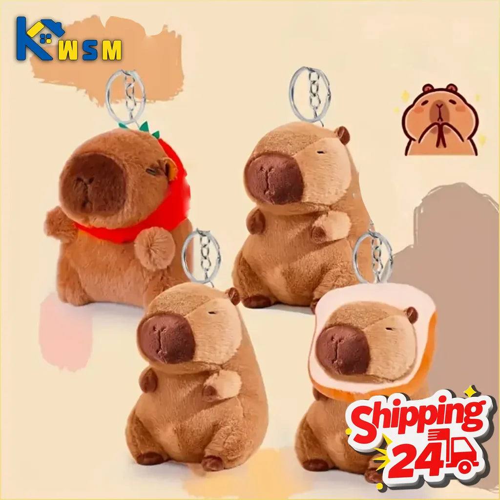 Cartoon Capybara Plush Keychain, Bag & Desk Pendant Ornament