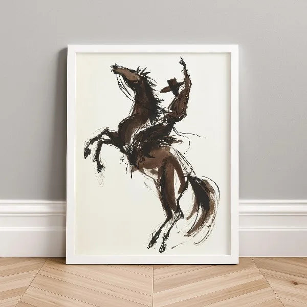 Western Cowboy Cowgirl Line Poster Retro Southwestern Rodeo Fashion Ranch Canvas Painting Wall Art for Living Room Home Decor Peaceful Pleasures Health and Wellness 4 40x50cm