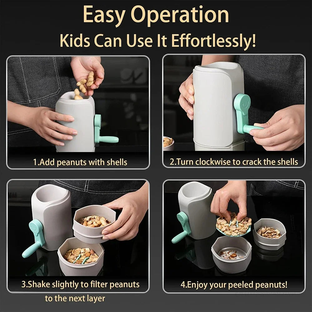 Easy-Clean Automatic Peanut Sheller - Effortless Nut Cracker for Home & Restaurant Use, Food Grade, De-Shelling Machine Peaceful Pleasures Health and Wellness